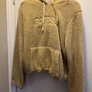 GUESS Women's Beige Sherpa Sweater